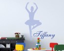 Ballet Dancer Customized Name Vinyl Decal Nursery Sticker